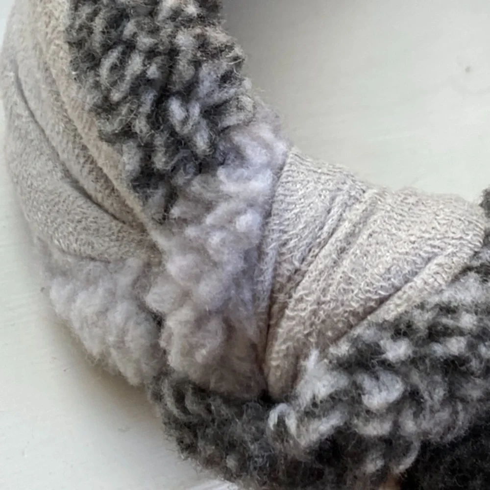 Anthropologie Plaid Sherpa-Trimmed Knotted Headband